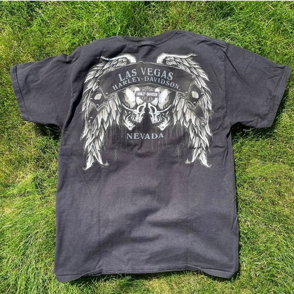 Harley-Davidson Tops - Harley Davidson Skull Angel Black Tee